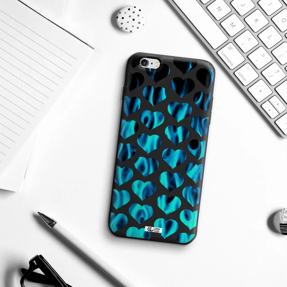 Heart Flame Apple iPhone 6S Silicone black Case