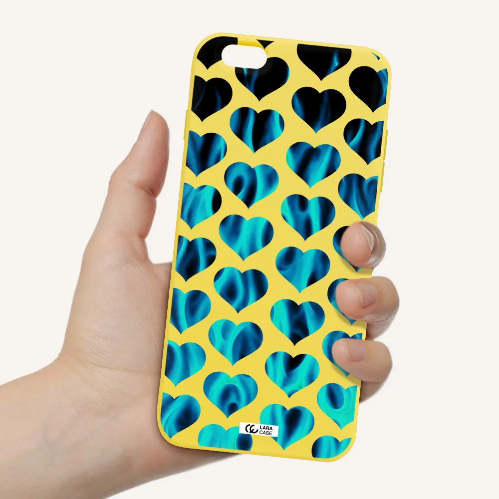 Heart Flame Apple iPhone 6S Silicone canary yellow Case