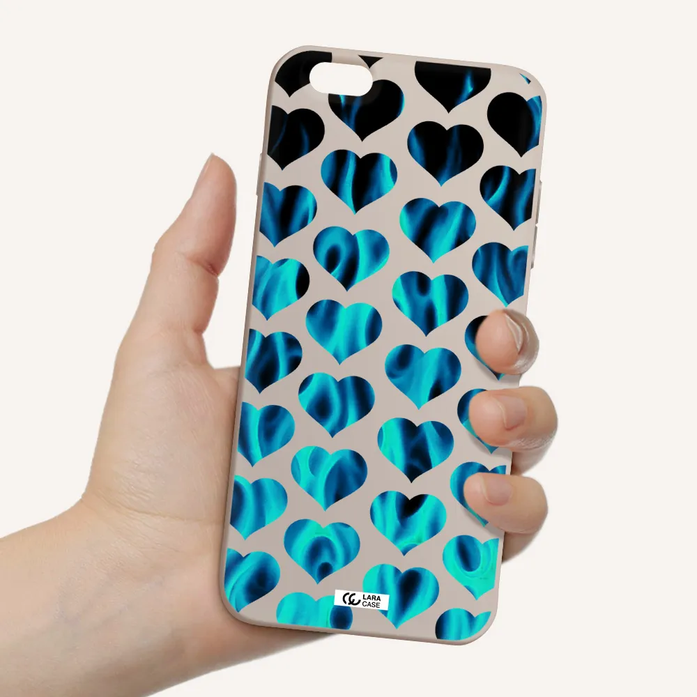 Heart Flame Apple iPhone 6S Silicone Stone Case