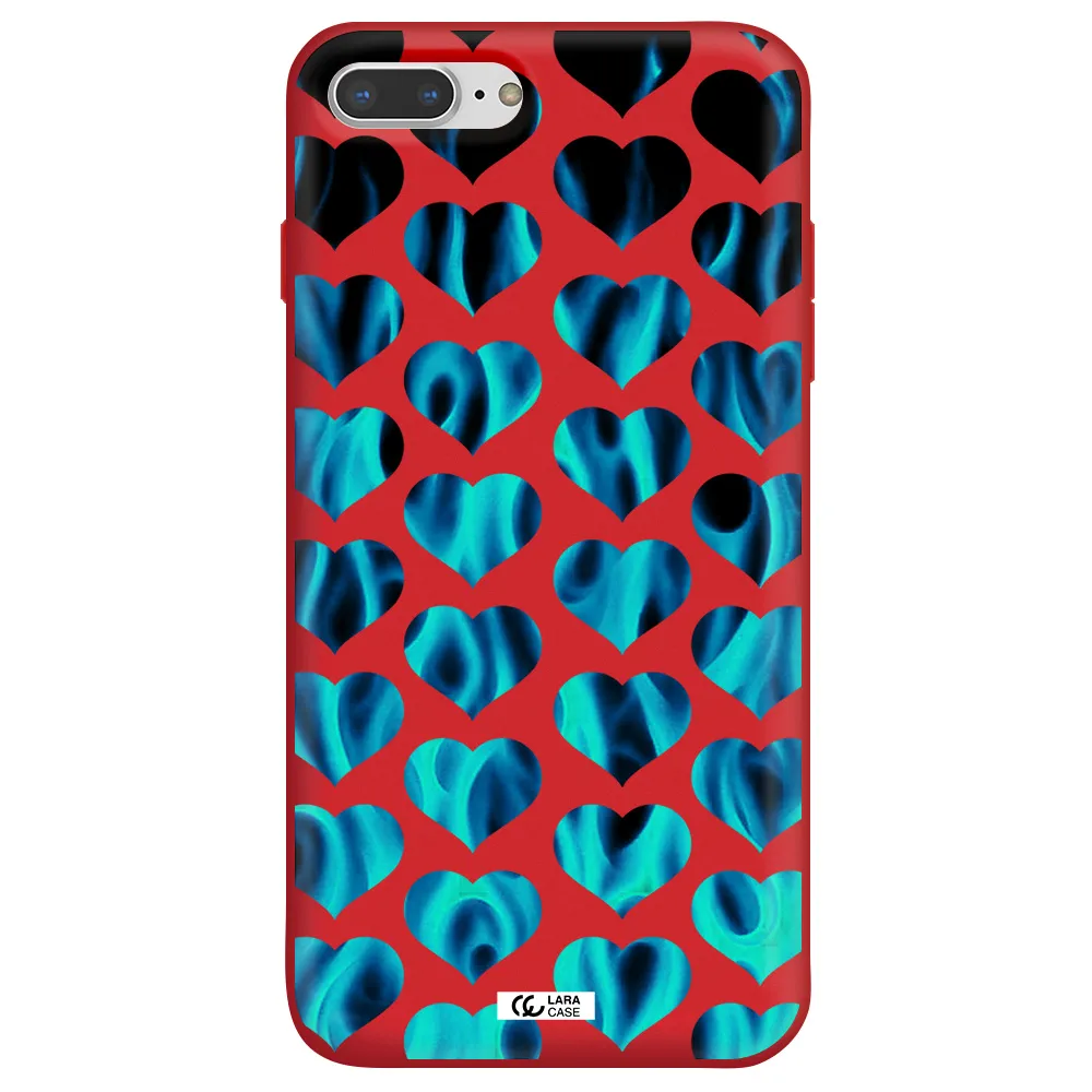 Heart Flame Apple iPhone 7 plus Silicone Imperial Red Case