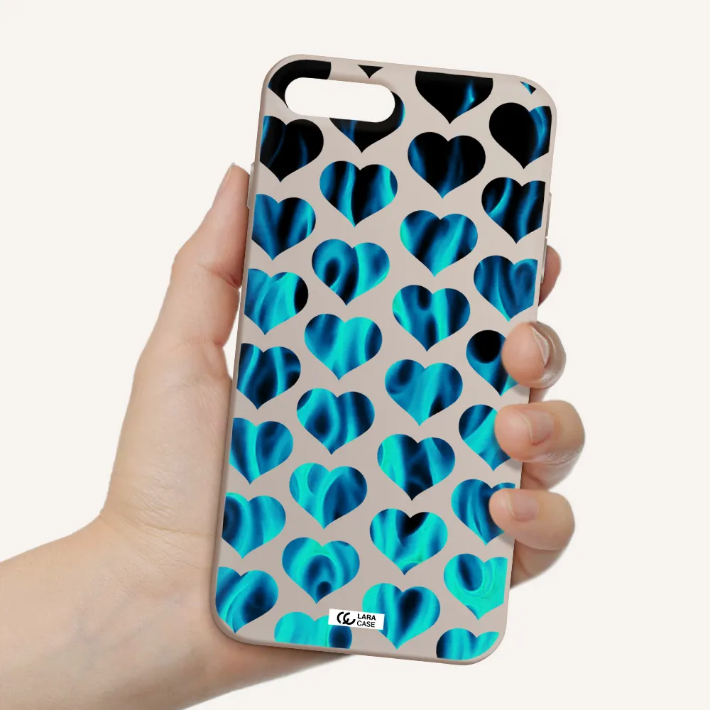 Heart Flame Apple iPhone 7 plus Silicone Stone Case