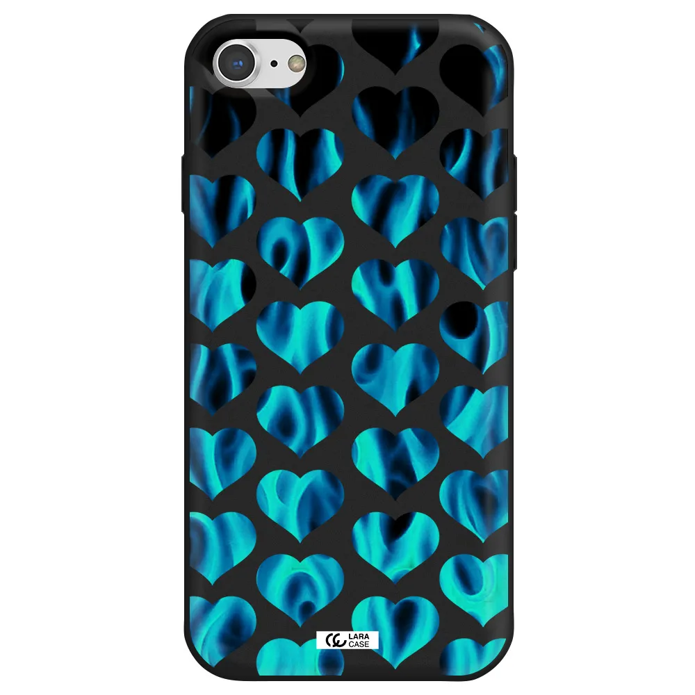Heart Flame Apple iPhone 7 Silicone black Case