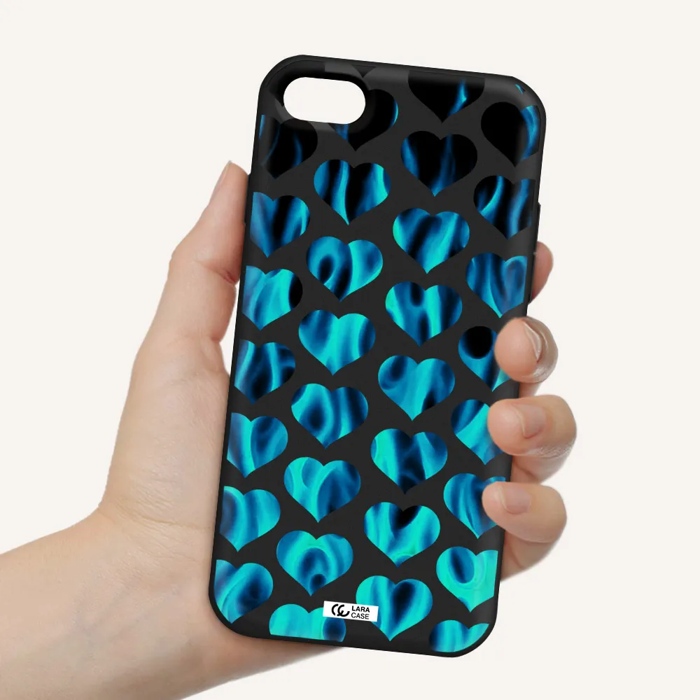 Heart Flame Apple iPhone 7 Silicone black Case