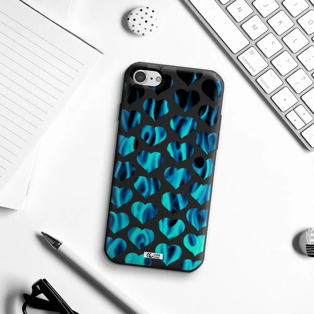 Heart Flame Apple iPhone 7 Silicone black Case