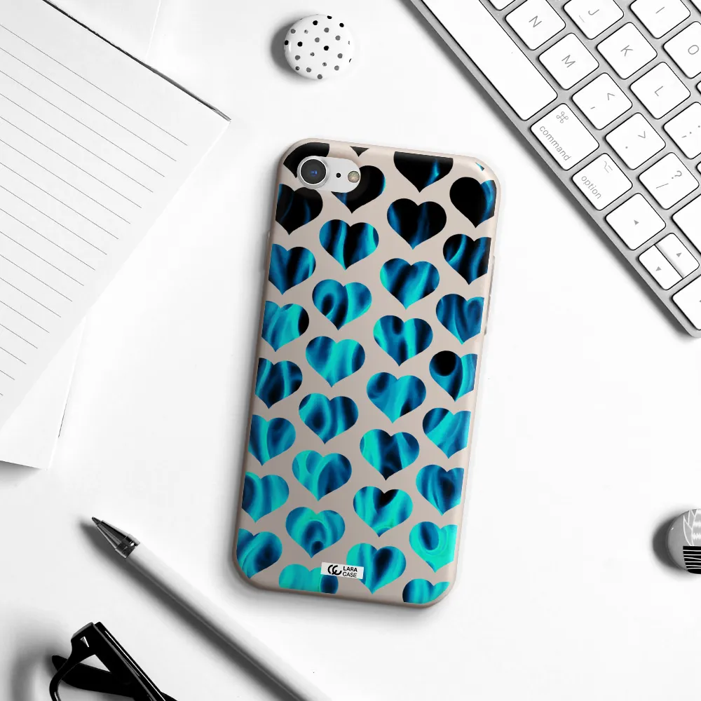 Heart Flame Apple iPhone 7 Silicone Stone Case
