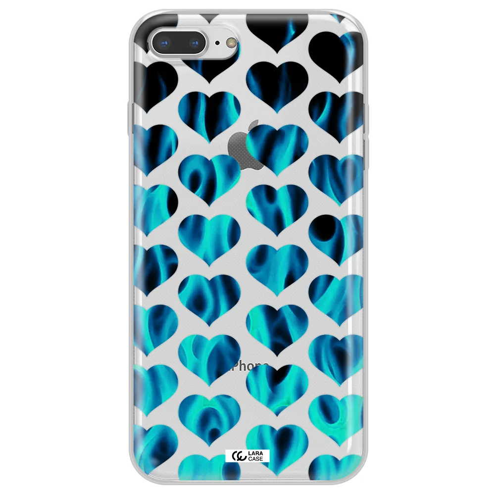 Heart Flame Apple iPhone 8 plus Clear TPU Case