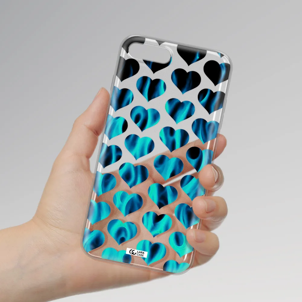 Heart Flame Apple iPhone 8 plus Clear TPU Case