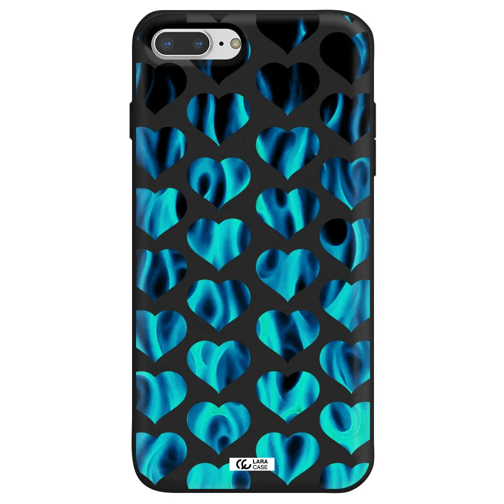 Heart Flame Apple iPhone 8 plus Silicone black Case