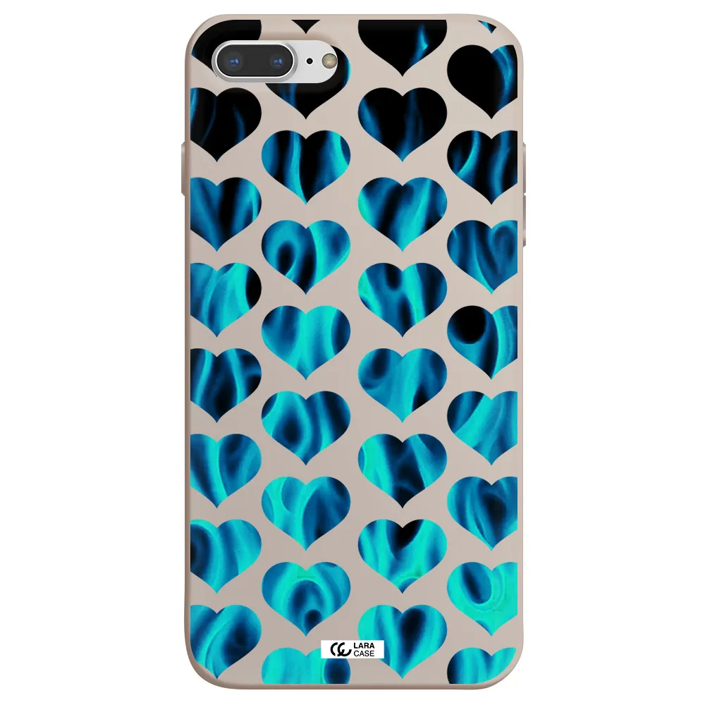 Heart Flame Apple iPhone 8 plus Silicone Stone Case
