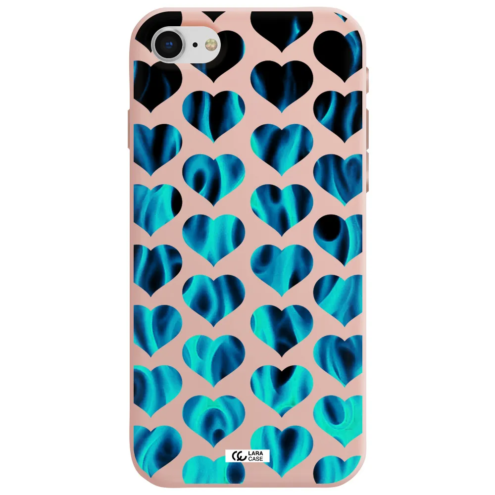 Heart Flame Apple iPhone se 2020 Silicone pastel pink Case