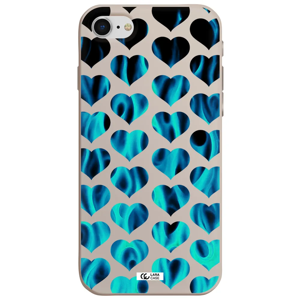Heart Flame Apple iPhone se 2020 Silicone Stone Case