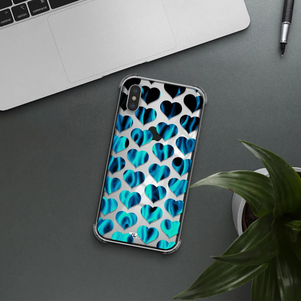 Heart Flame Apple iPhone X Clear PC Case