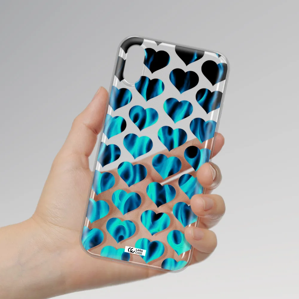 Heart Flame Apple iPhone X Clear TPU Case