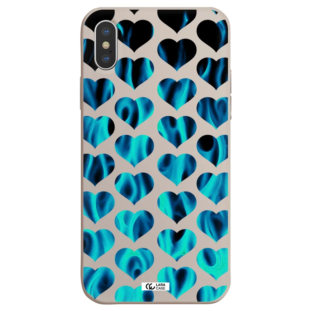 Heart Flame Apple iPhone X Silicone Stone Case