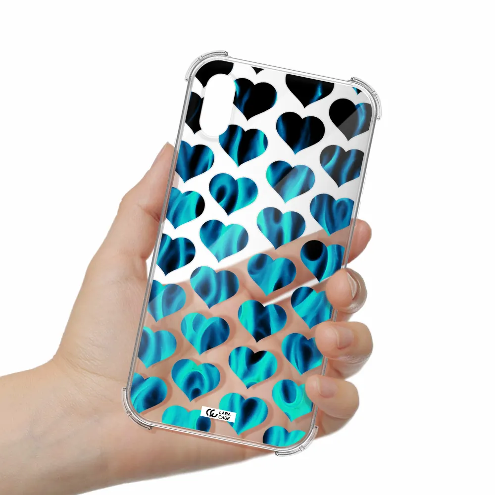Heart Flame Apple iPhone XS Clear PC Case