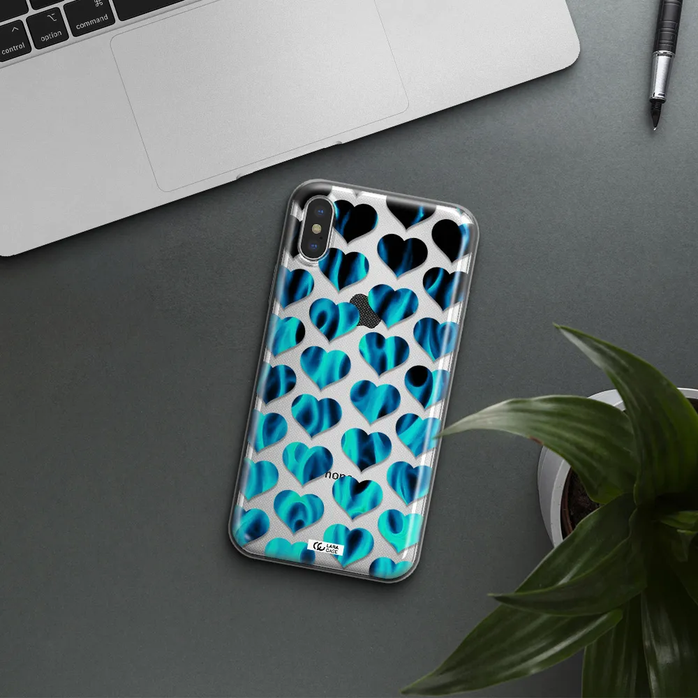 Heart Flame Apple iPhone XS Clear TPU Case