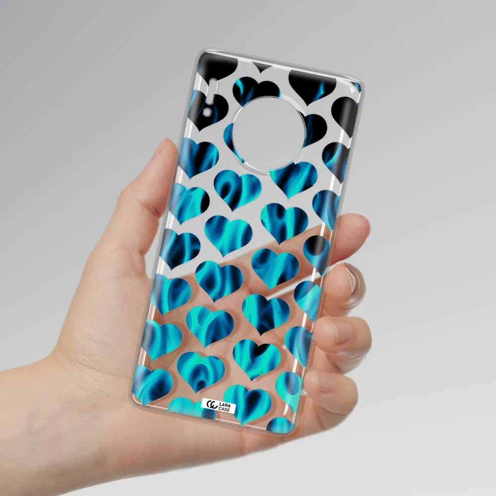 Heart Flame Huawei Mate 30 Pro Clear TPU Case