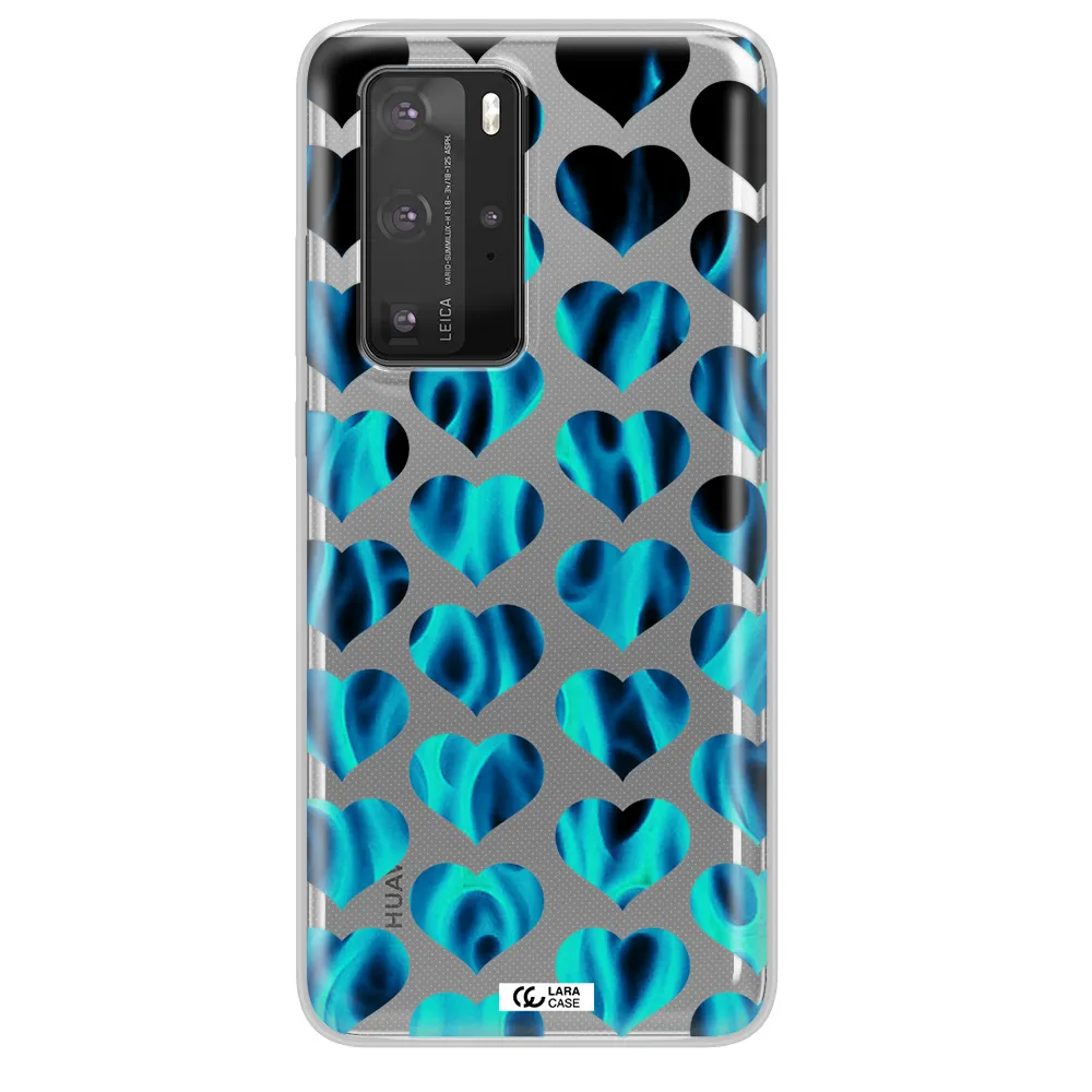 Heart Flame Huawei P40 Pro Clear TPU Case