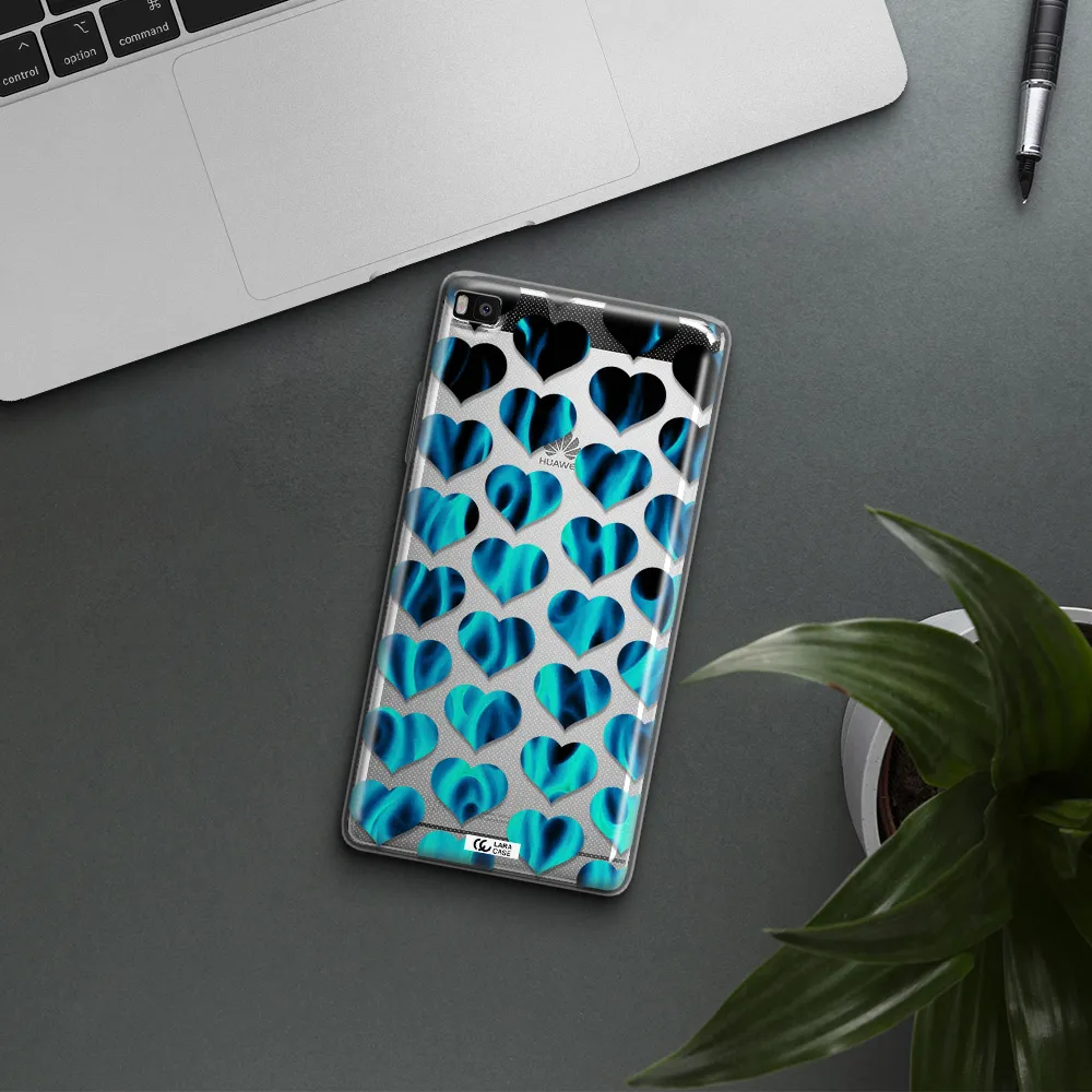 Heart Flame Huawei P8 Clear TPU Case