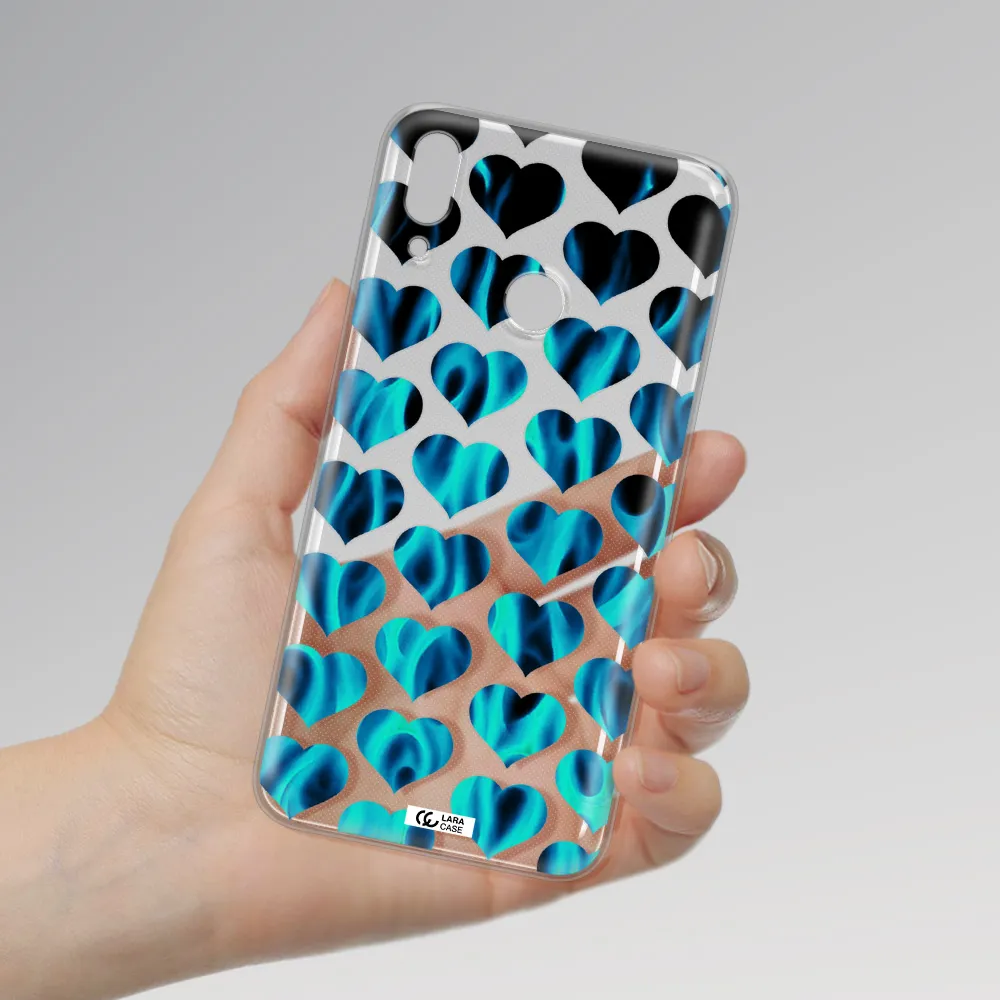 Heart Flame Huawei Y7 2019 Clear TPU Case