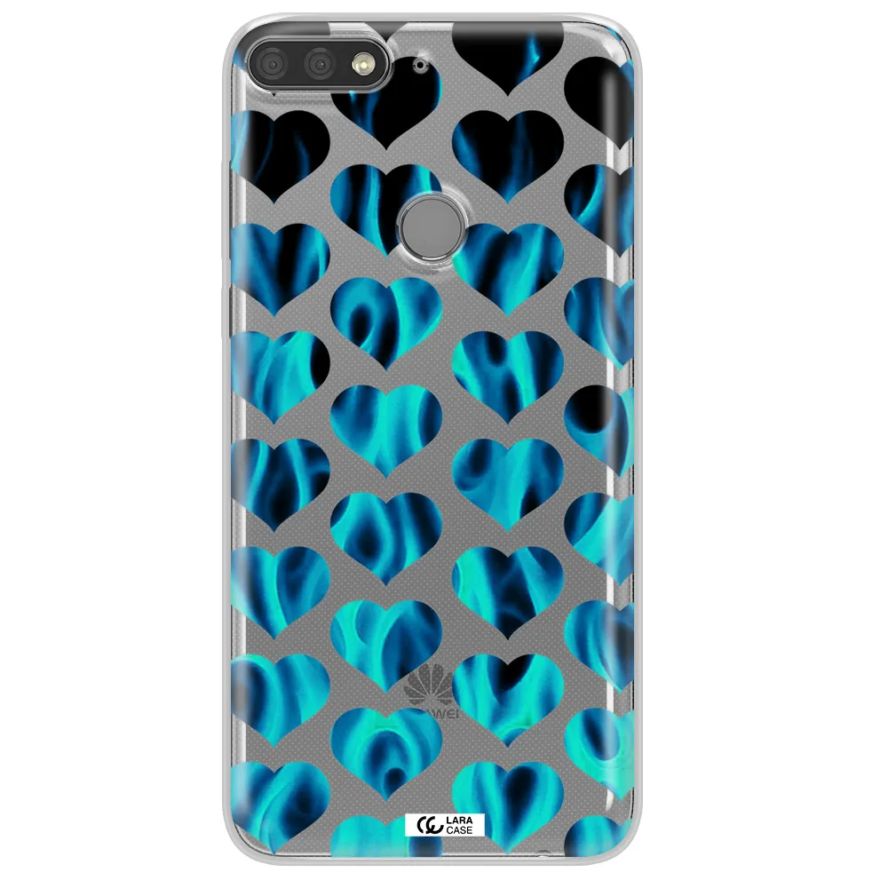 Heart Flame Huawei Y7 Prime 2018 Clear TPU Case