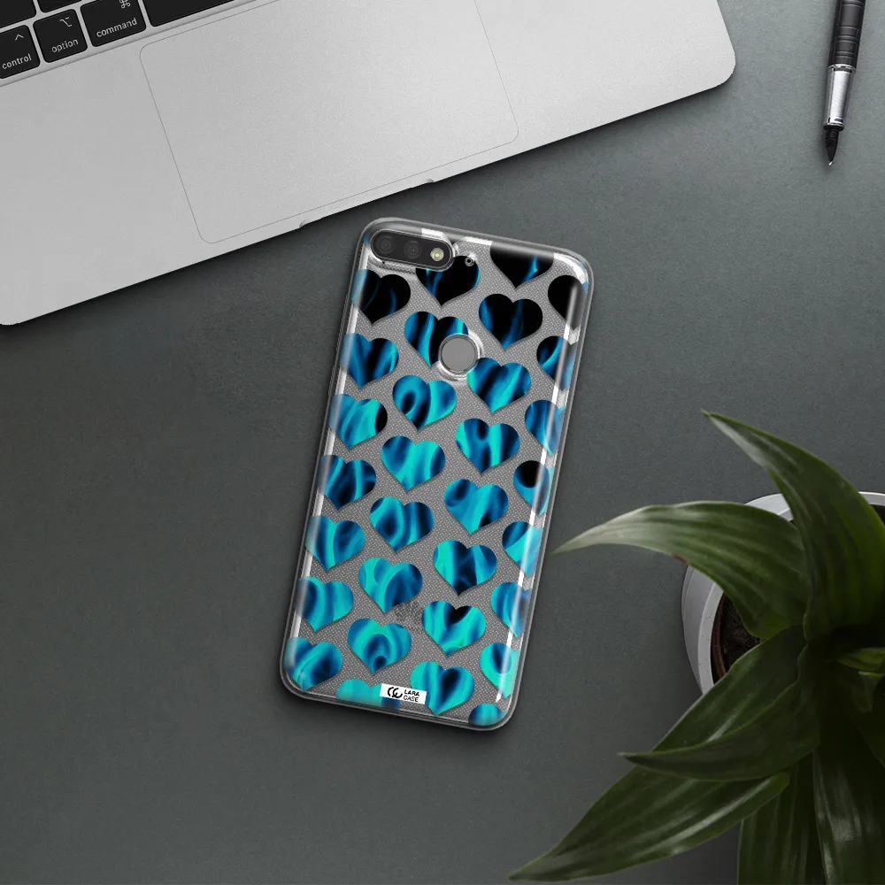 Heart Flame Huawei Y7 Prime 2018 Clear TPU Case