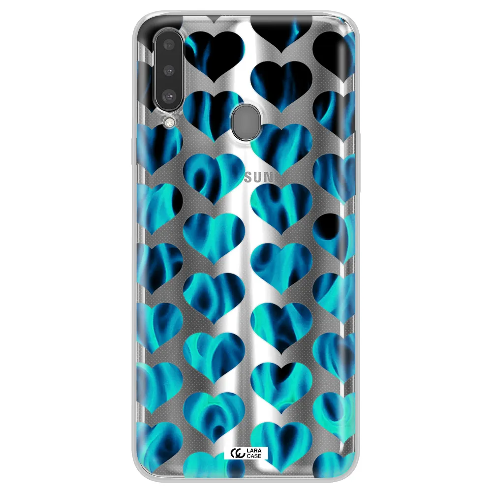 Heart Flame Samsung A20S Clear TPU Case