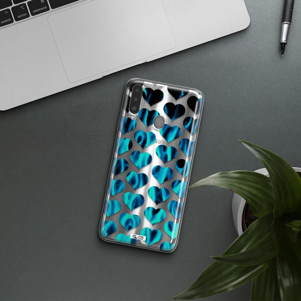 Heart Flame Samsung A20S Clear TPU Case