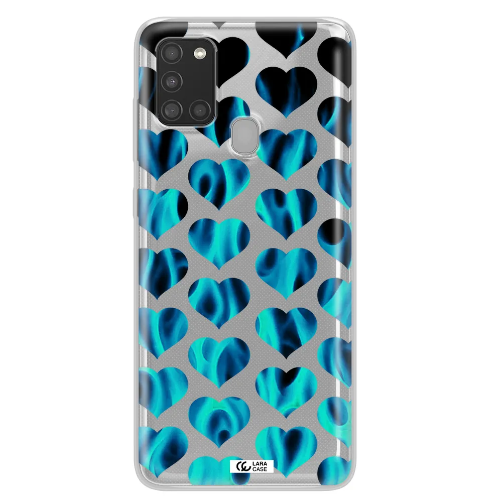 Heart Flame Samsung A21S Clear TPU Case