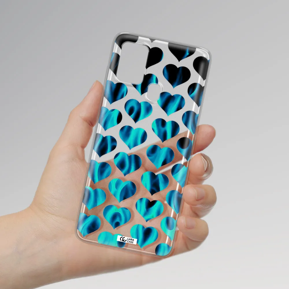 Heart Flame Samsung A21S Clear TPU Case