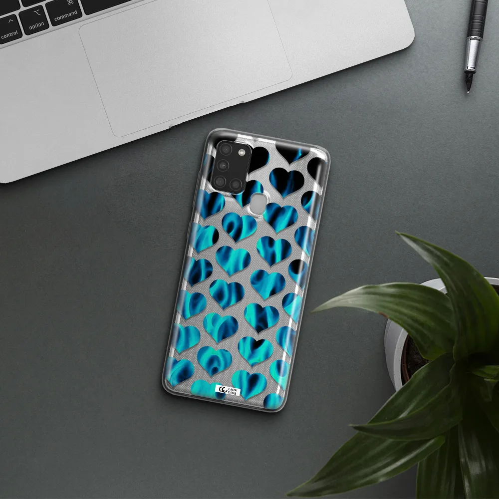 Heart Flame Samsung A21S Clear TPU Case