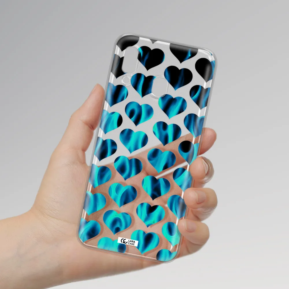 Heart Flame Samsung A30 Clear TPU Case