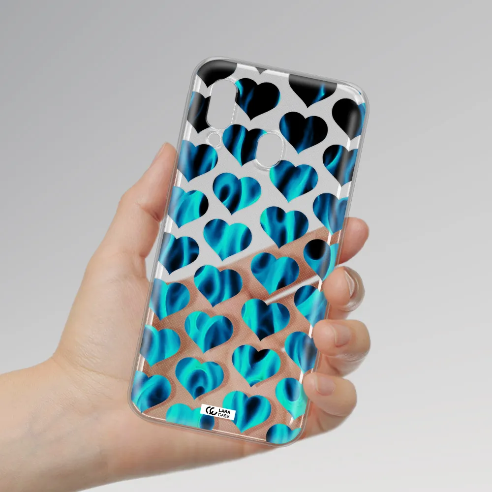 Heart Flame Samsung A40 Clear TPU Case