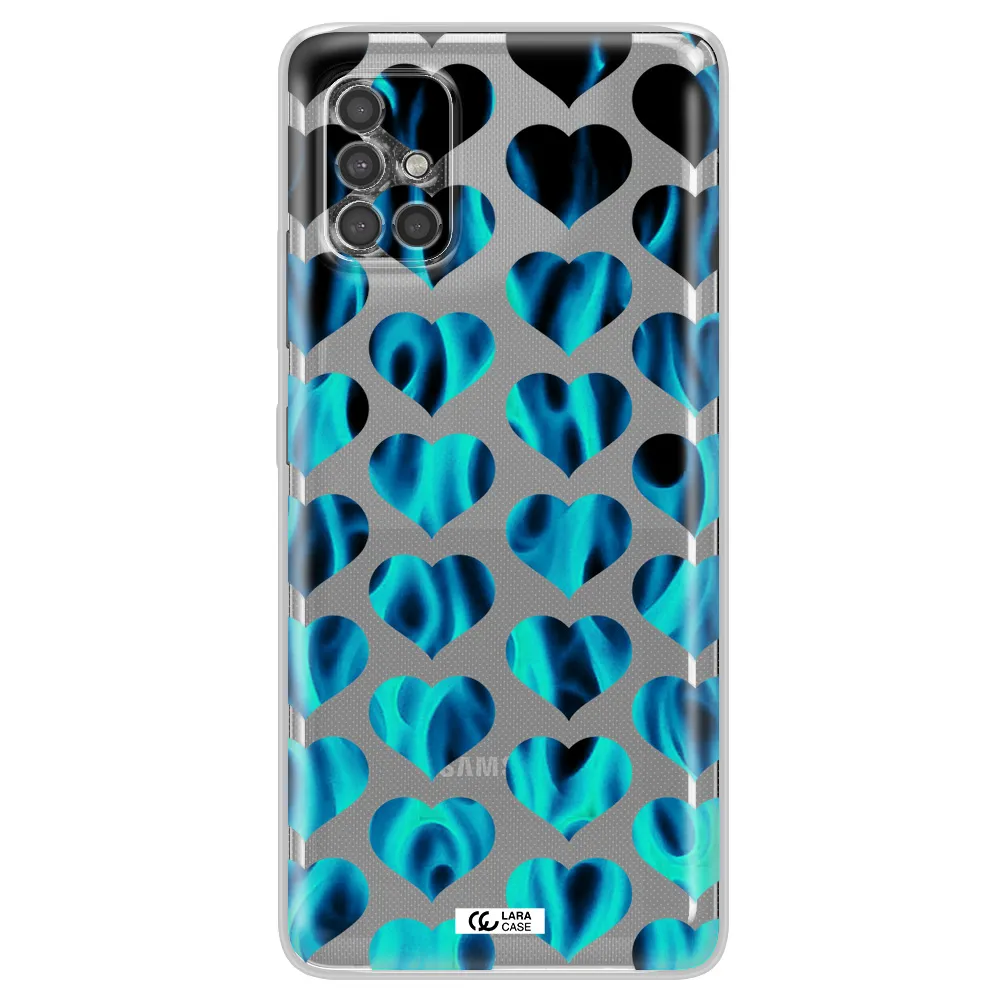 Heart Flame Samsung A40S Clear Tpu Case
