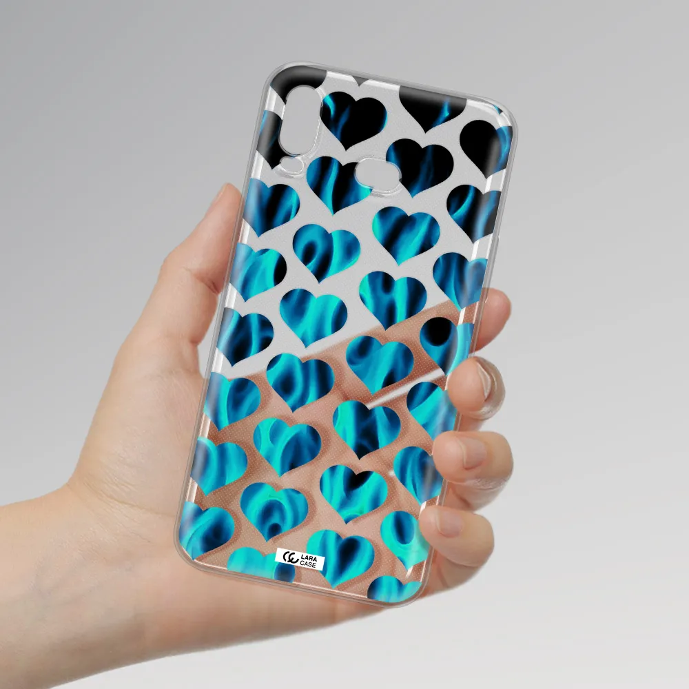 Heart Flame Samsung A6S Clear TPU Case
