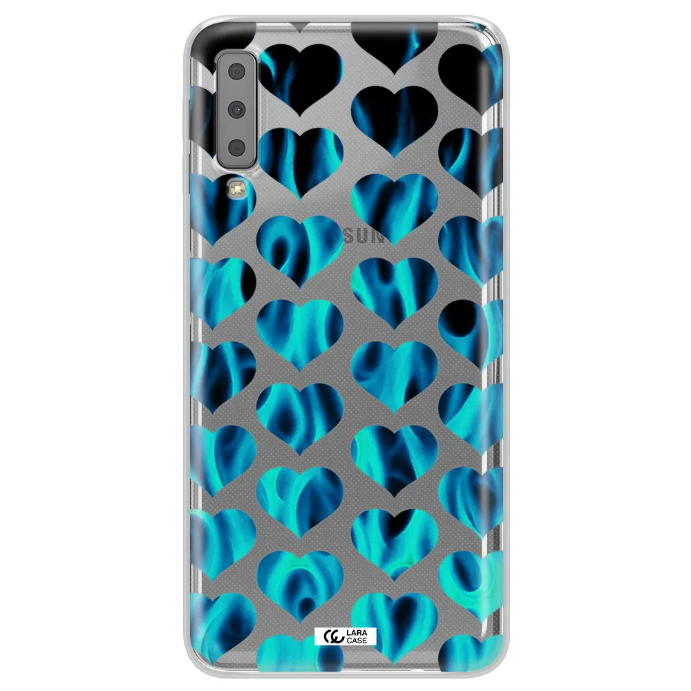 Heart Flame Samsung A7 2018 Clear TPU Case