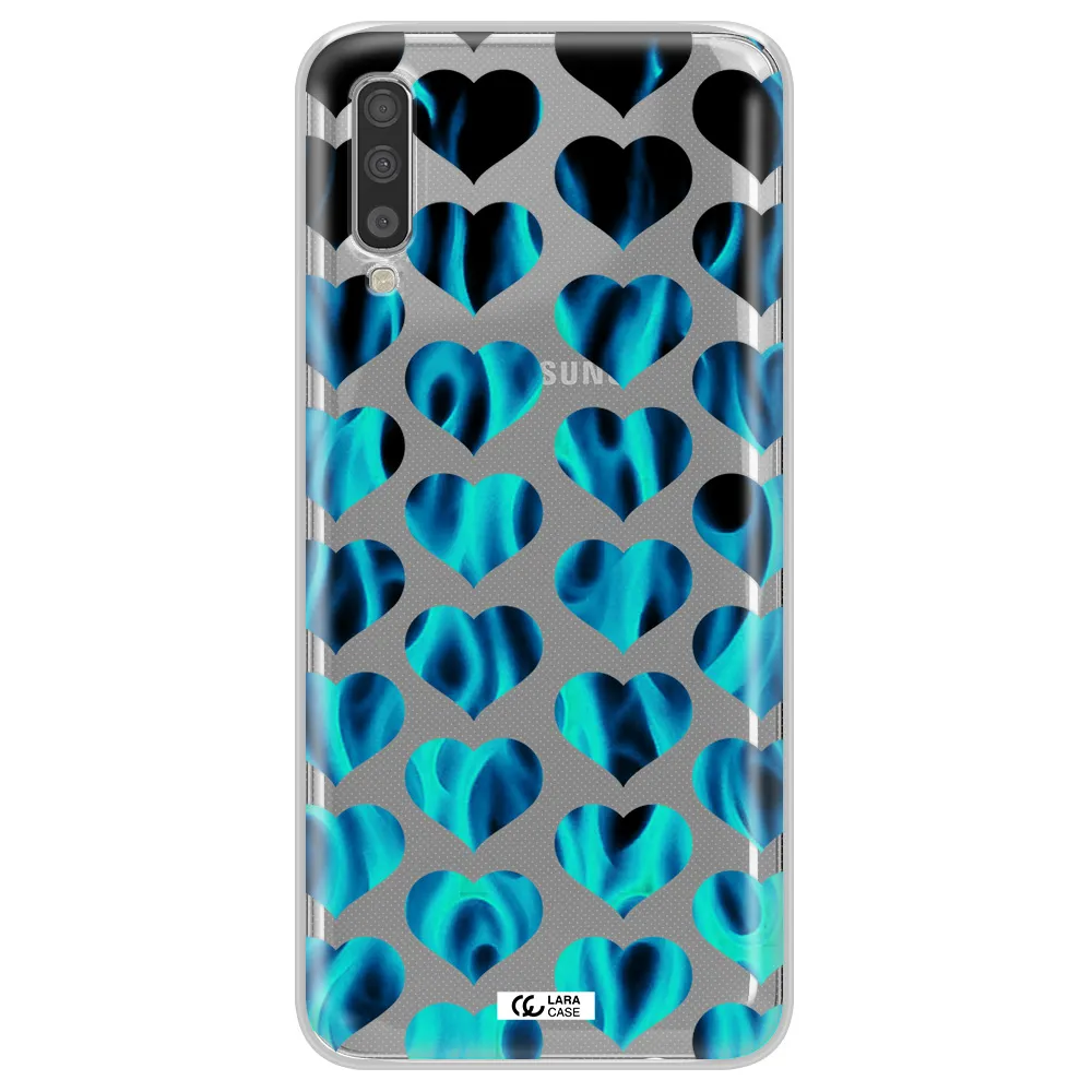 Heart Flame Samsung A70 Clear TPU Case