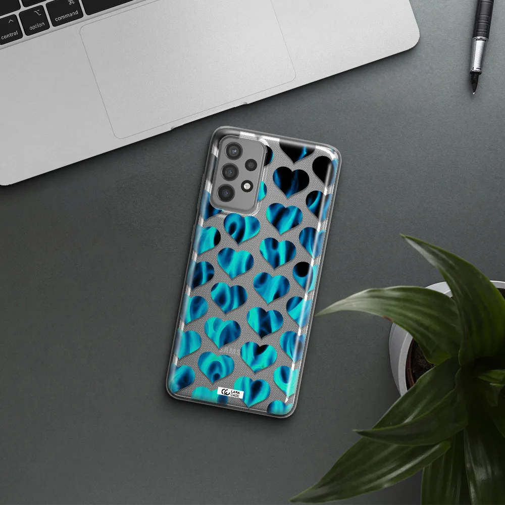 Heart Flame Samsung A72 Clear TPU Case