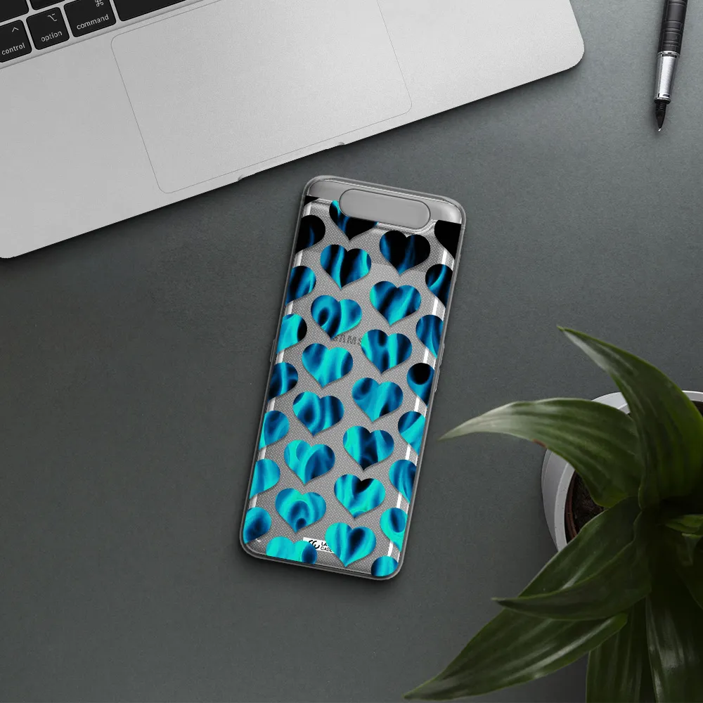 Heart Flame Samsung A80 Clear TPU Case