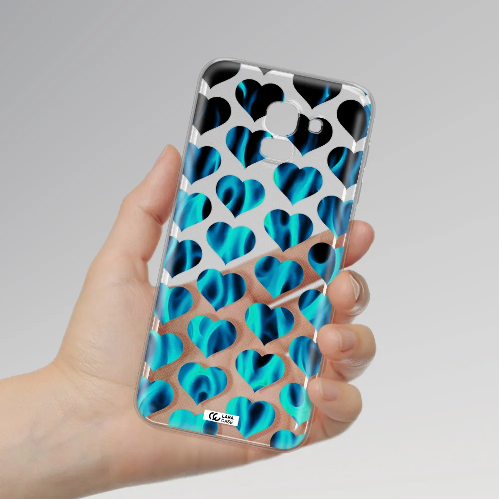 Heart Flame Samsung J6 Clear TPU Case