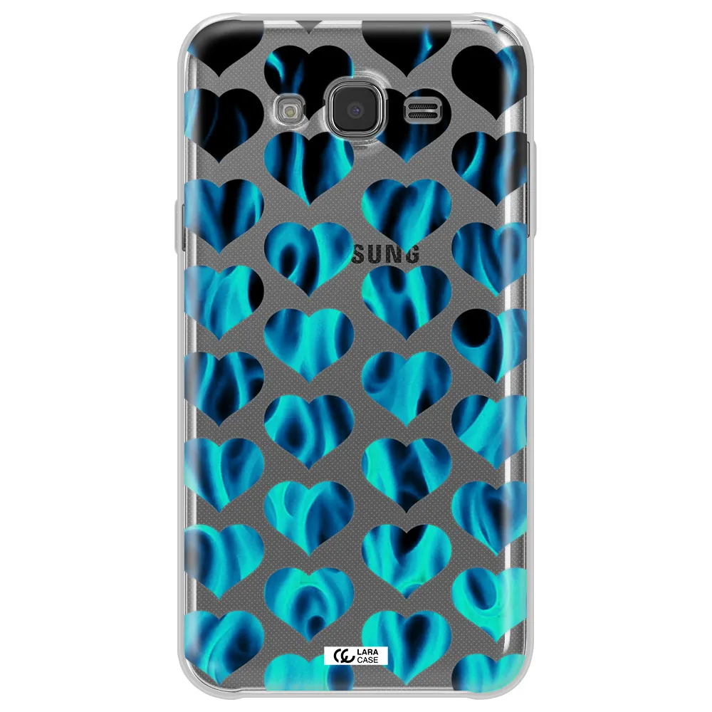 Heart Flame Samsung J7 Core Clear TPU Case