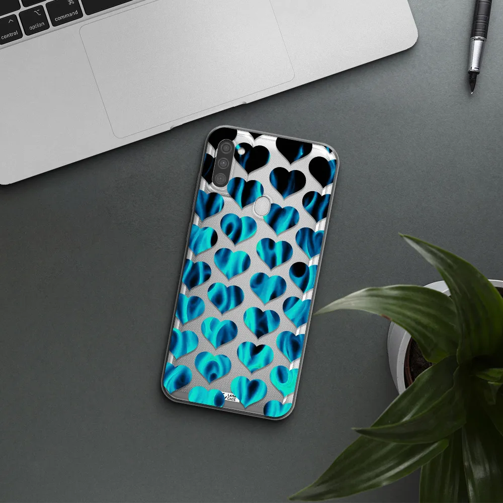 Heart Flame Samsung M11 Clear TPU Case