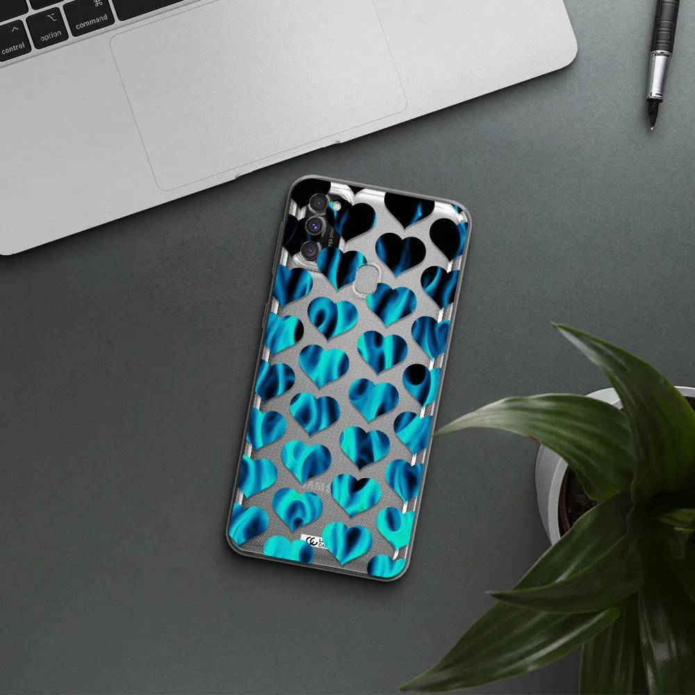 Heart Flame Samsung M30S Clear TPU Case
