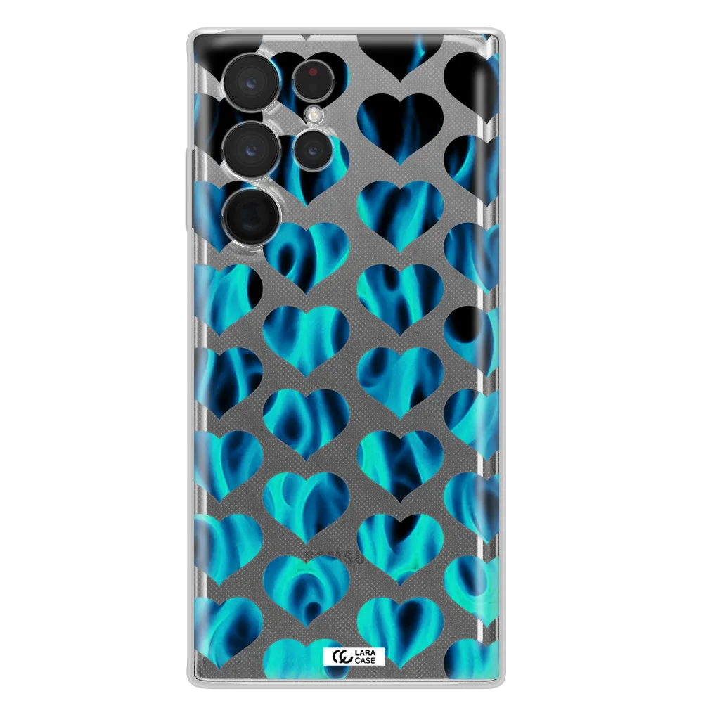 Heart Flame Samsung S 22 Ultra Clear TPU Case