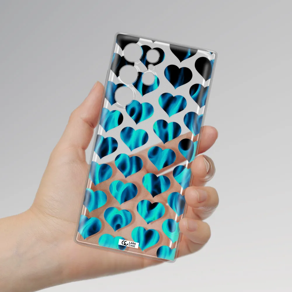 Heart Flame Samsung S 22 Ultra Clear TPU Case