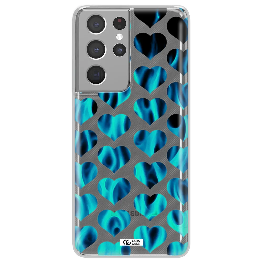 Heart Flame Samsung S21 Ultra Clear TPU Case