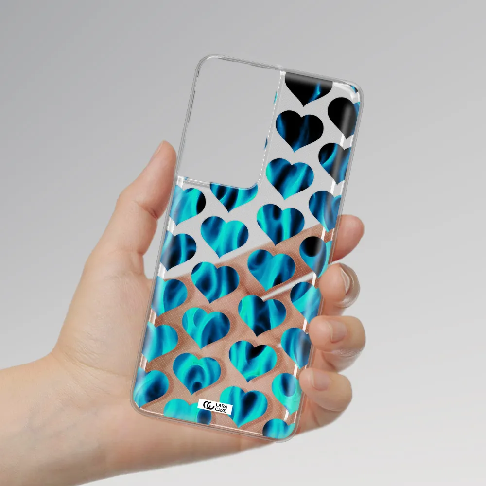 Heart Flame Samsung S21 Ultra Clear TPU Case