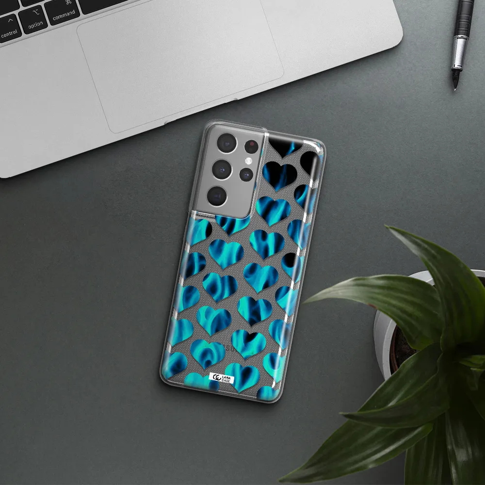 Heart Flame Samsung S21 Ultra Clear TPU Case
