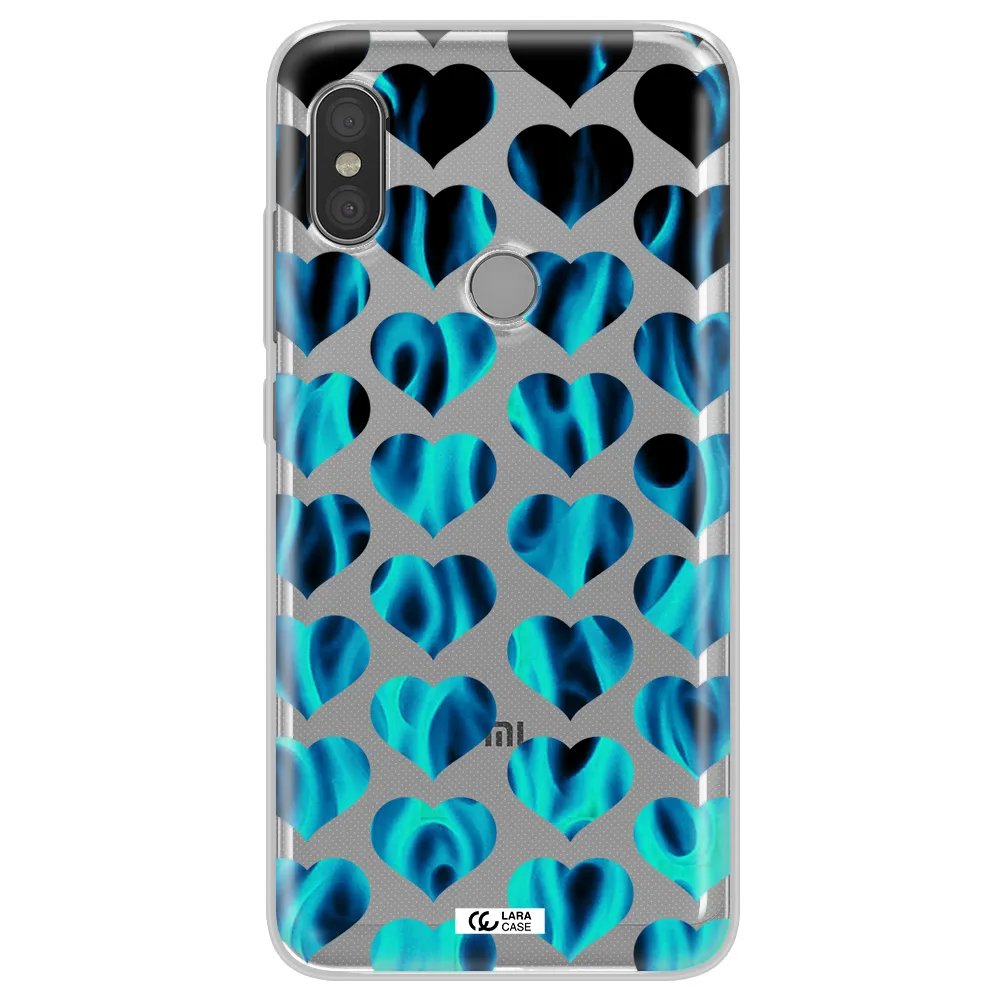 Heart Flame Xiaomi Redmi Note 6 Pro Clear TPU Case