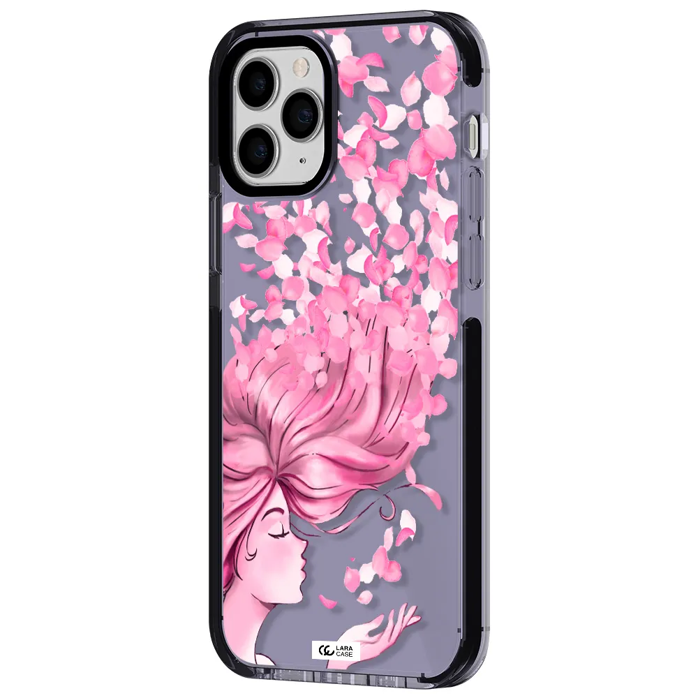 Sakura Leaves Hair Apple iPhone 11 pro impact Lilac Case